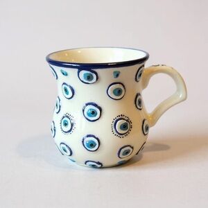 Handcrafted Blue and Cream Ceramic Mug